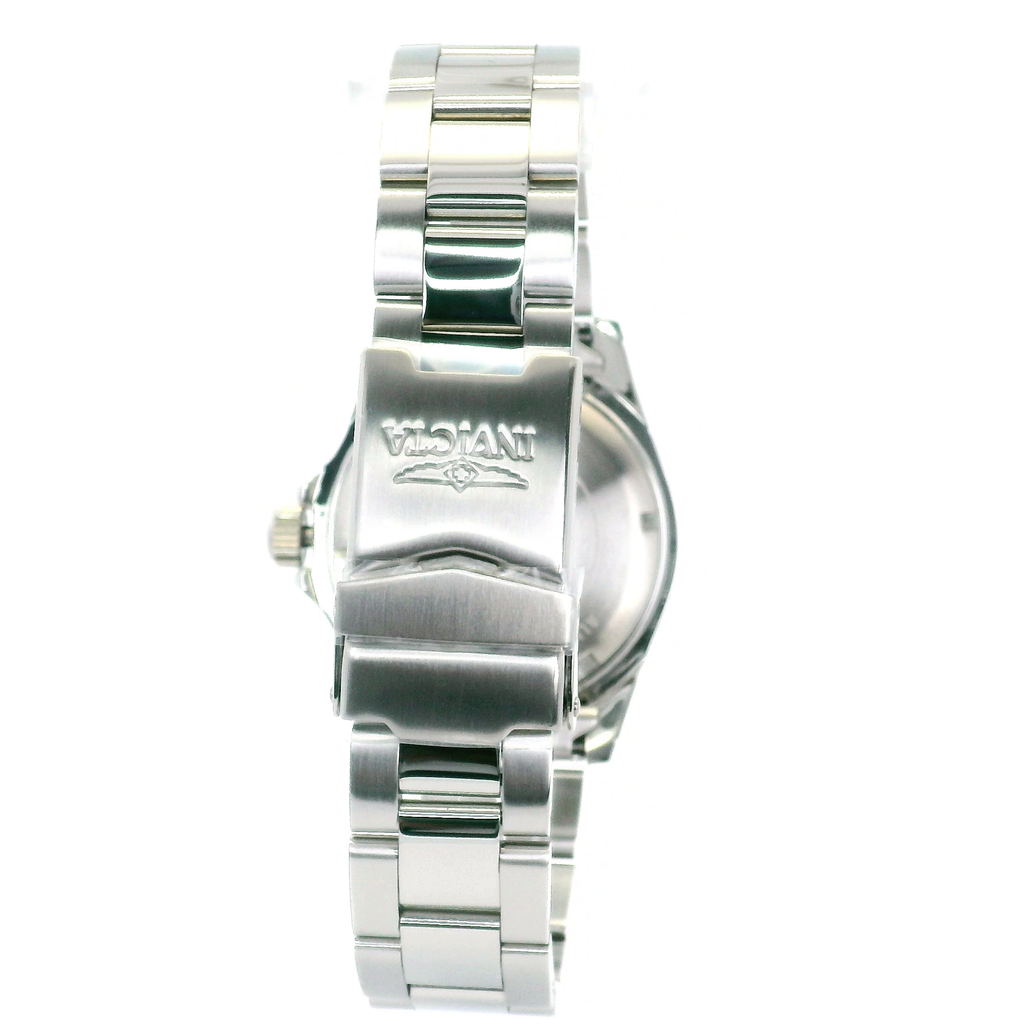 White Gold-Tone Stainless Steel Crystal Watch – 40mm Rotating Bezel, Date Window, Luxury -Quartz