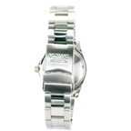 White Gold-Tone Stainless Steel Crystal Watch – 40mm Rotating Bezel, Date Window, Luxury -Quartz