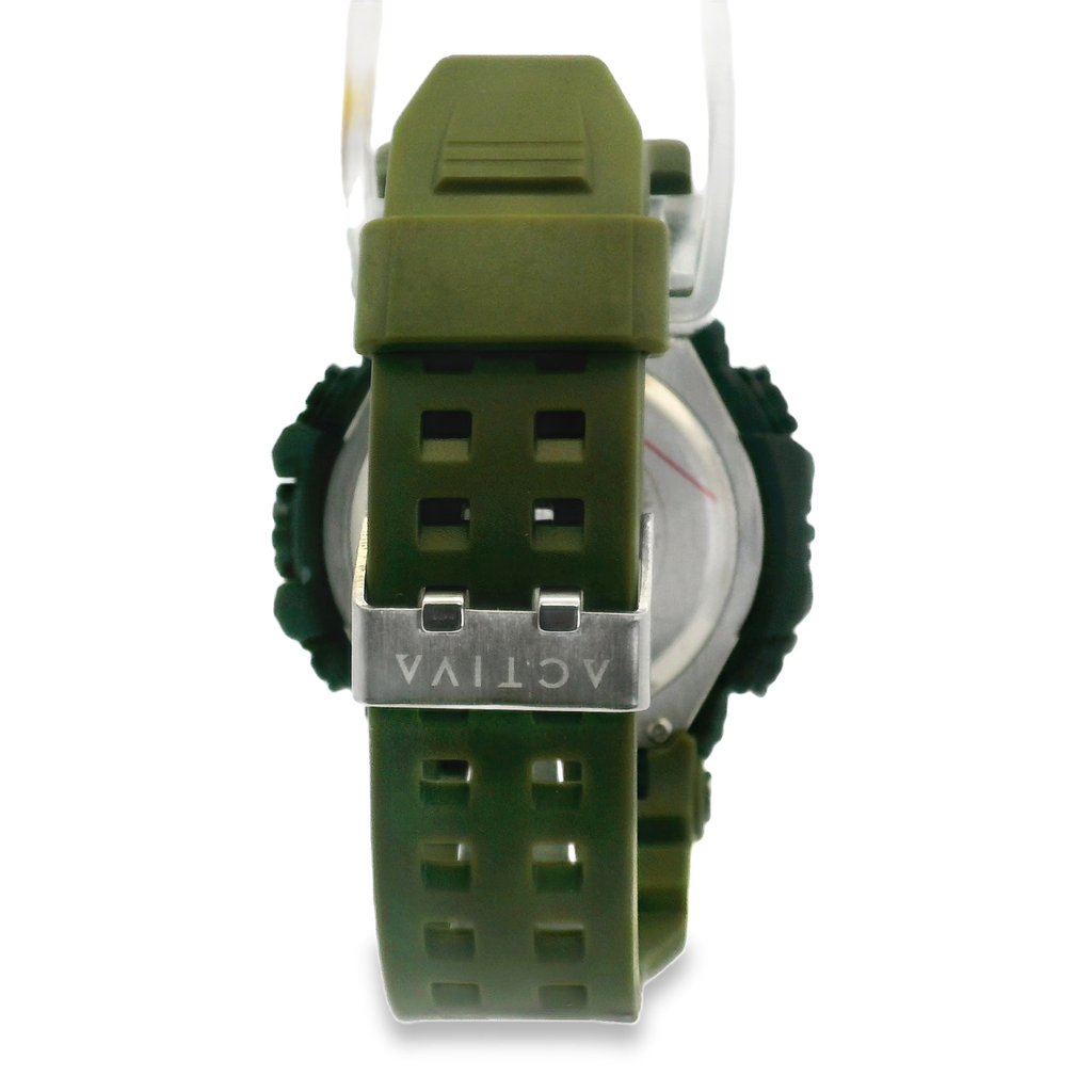 Activa Rugged Olive Green Digital Sports Watch – Military Style, Shock‑Resistant, 50M Water Resistant