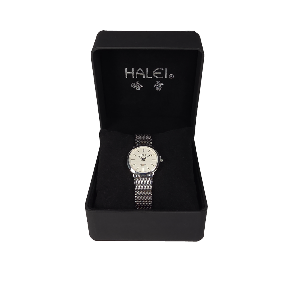 Halei Quartz Japanese Movement Stainless Steel Sapphire Watch 28 mm