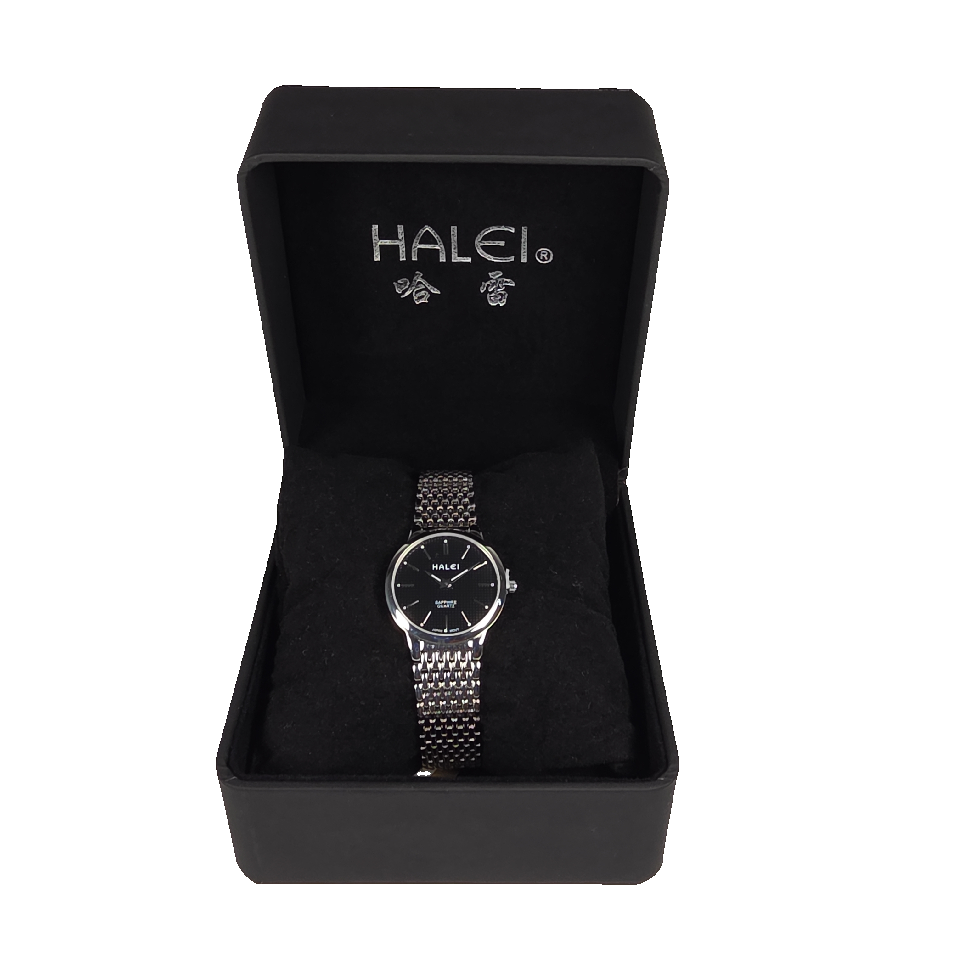 Halei Quartz Japanese Movement Stainless Steel Sapphire Watch 28 mm