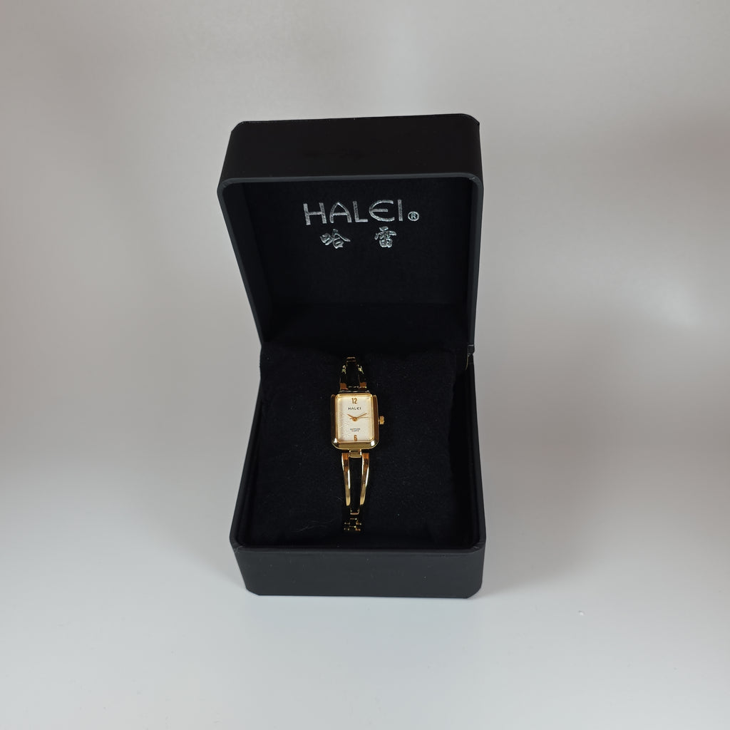 Halei Gold-Tone Rectangular Watch Jewellery Bracelet