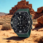 Watch Chronologia Trailer Carbon Fibre 46mm Green Silicone Headlight Case Tag