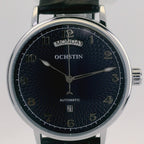 Automatic Mechanical Watch Day-Date Ochstin 22 jewels 42mm - Navy Blue Leather