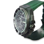 Watch Chronologia Trailer Carbon Fibre 46mm Green Silicone Headlight Case Tag