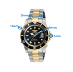 Watch Invicta Pro Diver for Men - 40mm - Steel, Gold - 200 mts Water Resistance