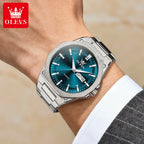 OLEVS 3733 Luxury Watch Design Waterproof Octagonal Classic Fashion Business - Stainless Steel  Quartz from Men