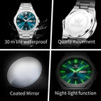 OLEVS 3733 Luxury Watch Design Waterproof Octagonal Classic Fashion Business - Stainless Steel  Quartz from Men