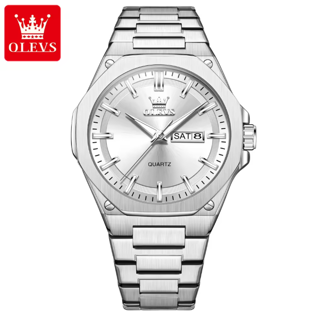 OLEVS 3733 Luxury Watch Design Waterproof Octagonal Classic Fashion Business - Stainless Steel  Quartz from Men