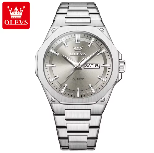 OLEVS 3733 Luxury Watch Design Waterproof Octagonal Classic Fashion Business - Stainless Steel  Quartz from Men