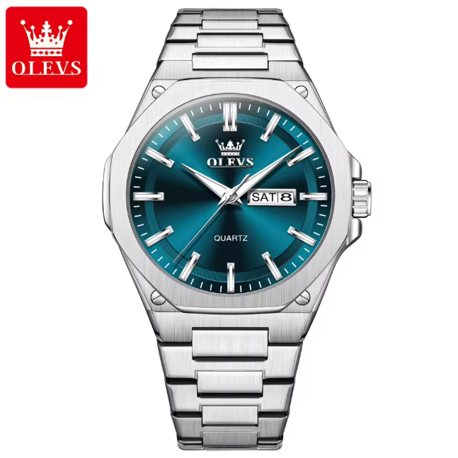 OLEVS 3733 Luxury Watch Design Waterproof Octagonal Classic Fashion Business - Stainless Steel  Quartz from Men