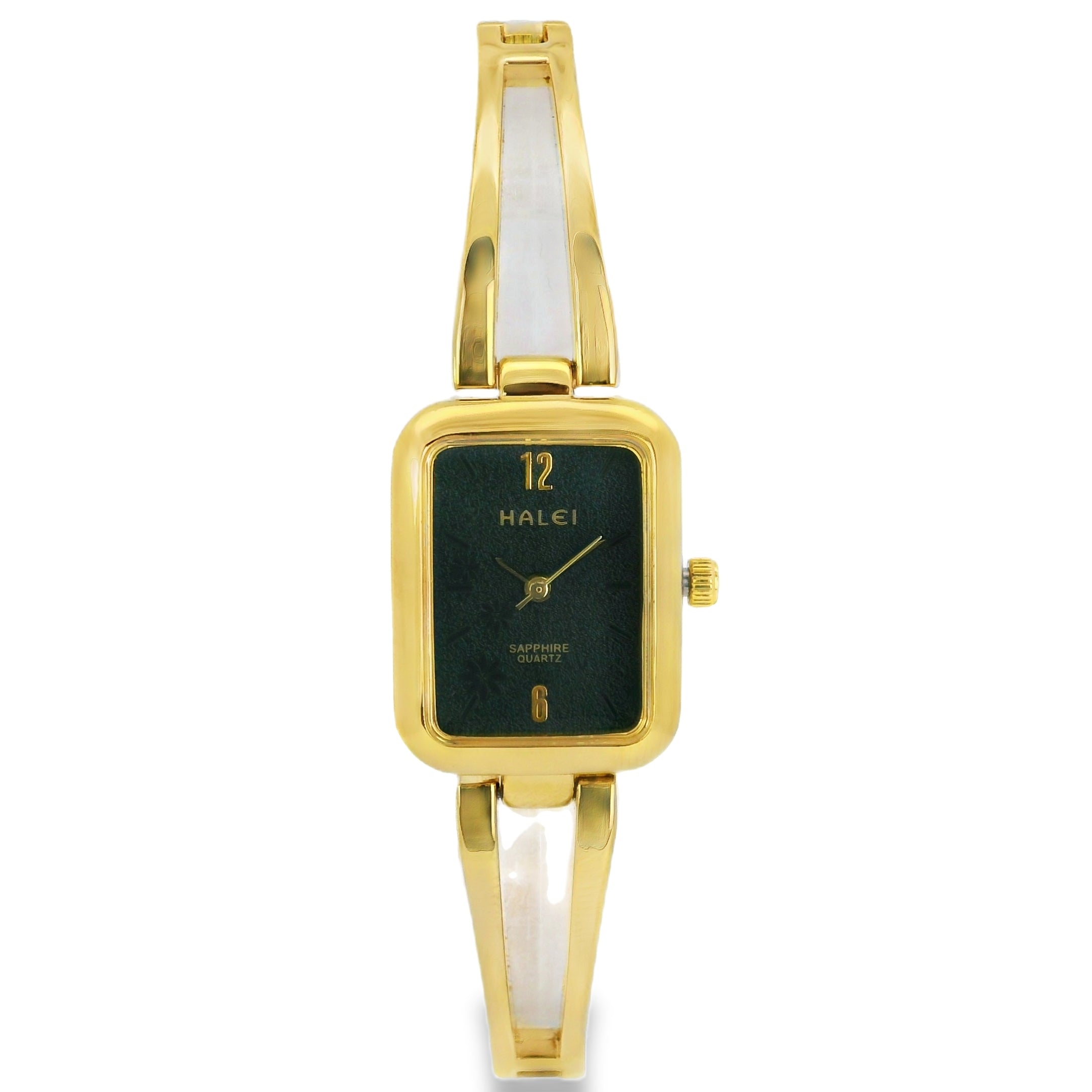 Halei Gold-Tone Rectangular Watch Jewellery Bracelet