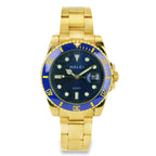 Halei Dive 40 mm Stainless Steel Back Watch – Water‑Resistant, Gold Bracelet, Fast UK Delivery