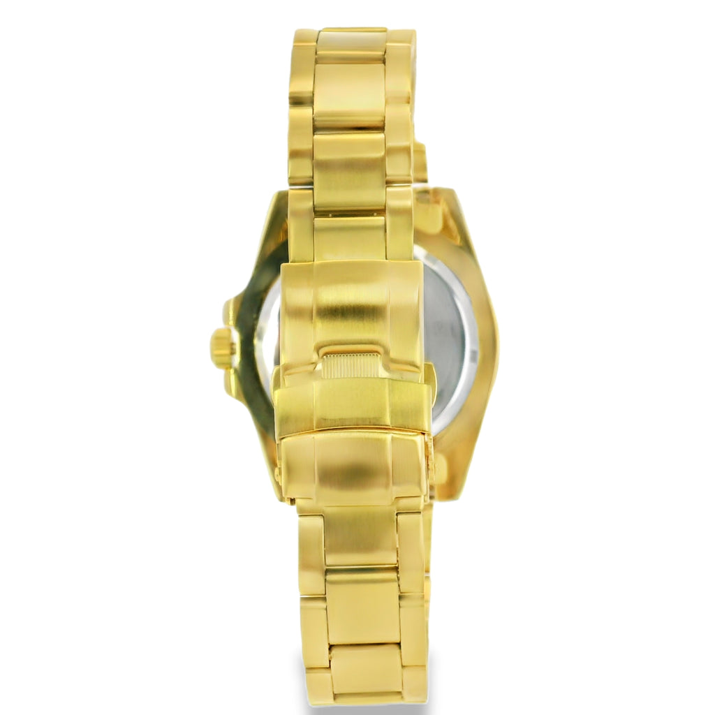 Halei Dive 40 mm Stainless Steel Back Watch – Water‑Resistant, Gold Bracelet, Fast UK Delivery