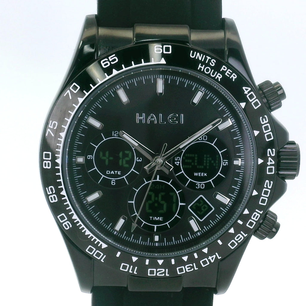 Halei Dual Time Sport 40 mm – Analog + Digital, Luminex Light, Alarm, Fast UK Delivery