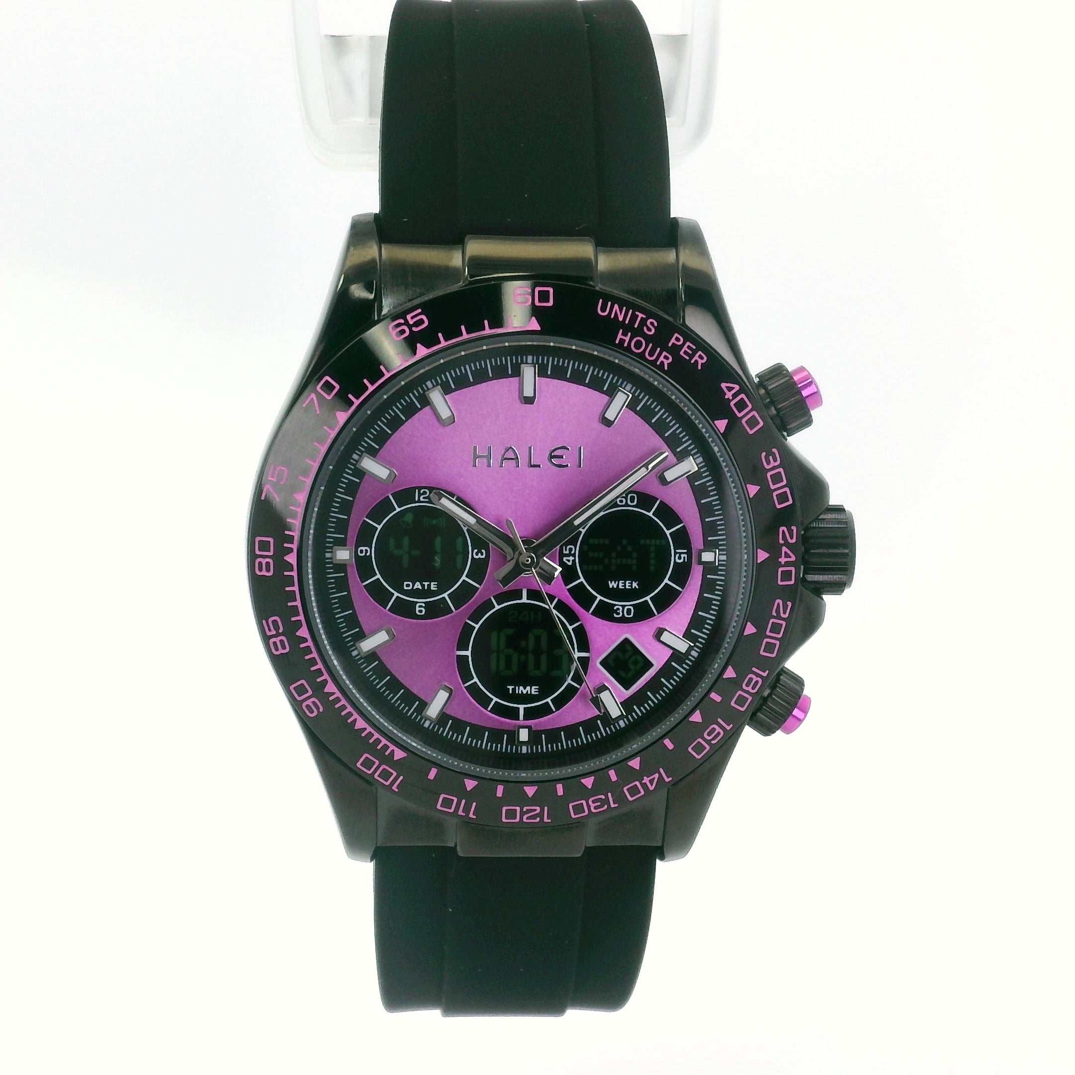 Halei Dual Time Sport 40 mm – Analog + Digital, Luminex Light, Alarm, Fast UK Delivery