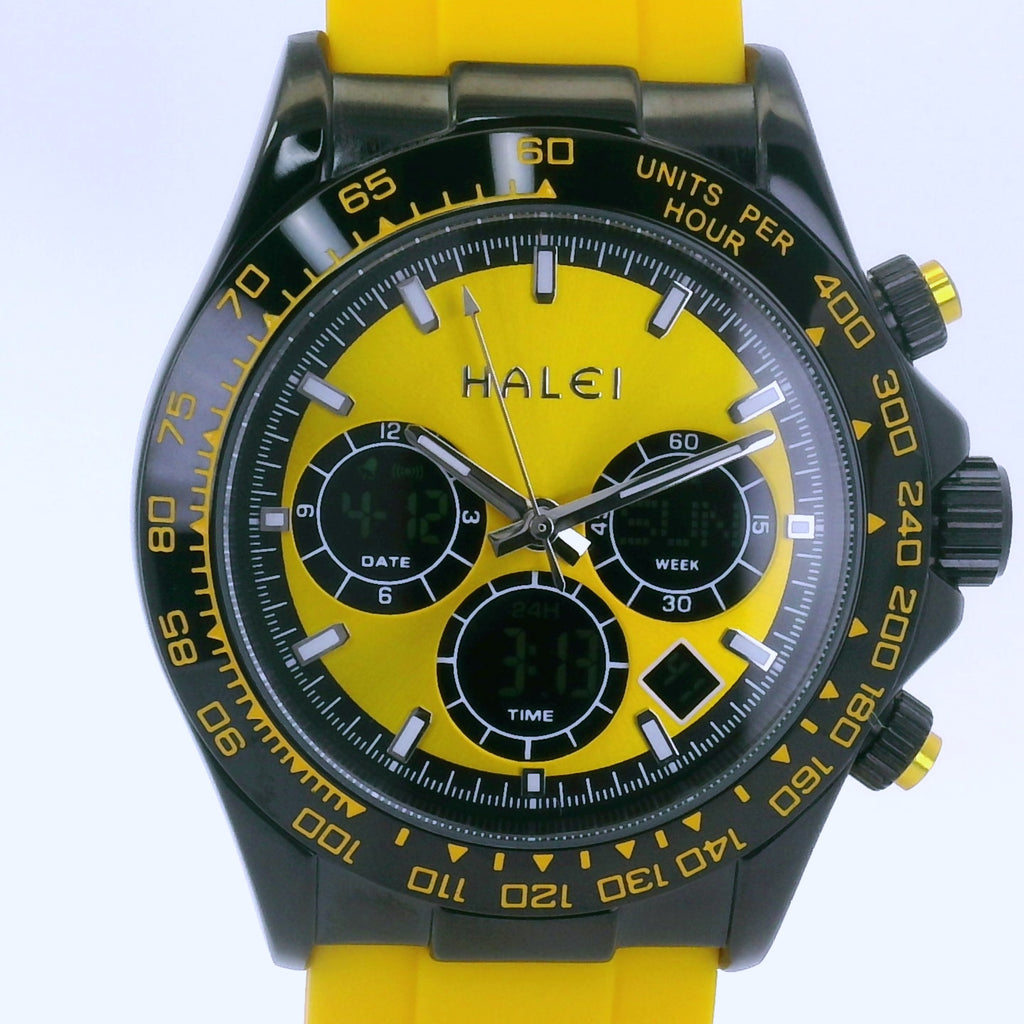 Halei Dual Time Sport 40 mm – Analog + Digital, Luminex Light, Alarm, Fast UK Delivery