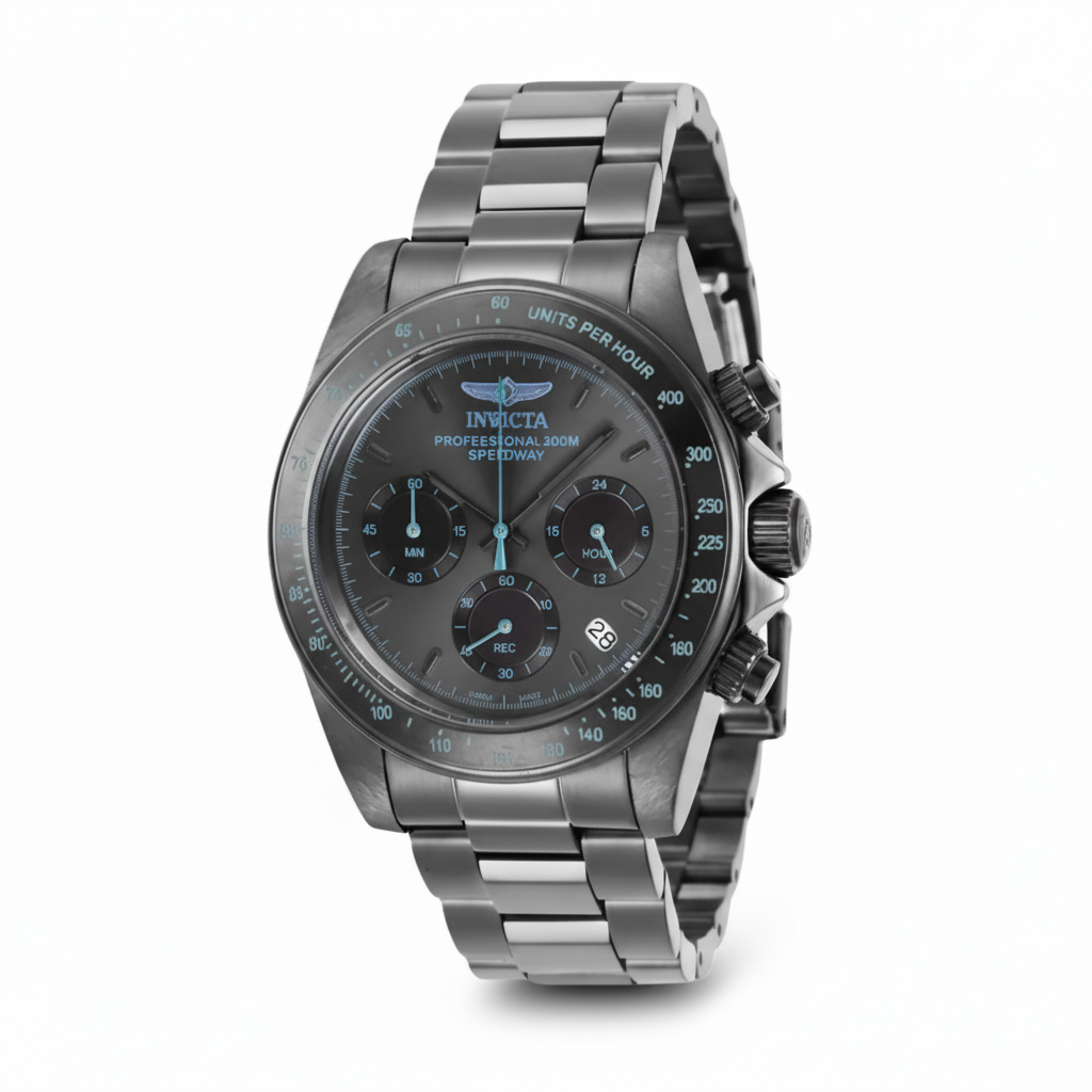 Invicta Speedway Watch - 39.5mm Gunmetal Quartz - WR 200mts Fast UK Shipping