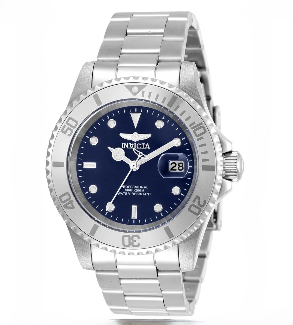 Invicta Pro Diver 40 mm Stainless Steel Watch – 200 m Water Resistant, Luminous Markers, Fast UK Delivery