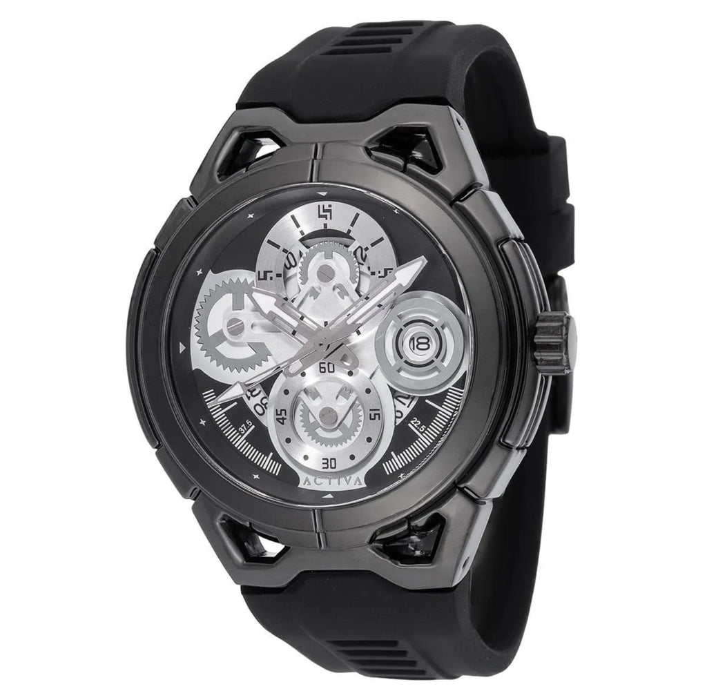 Invicta Activa Drift X 44 mm Black – Quartz Stainless Steel Watch, 100 m Water Resistant, Sport Dial