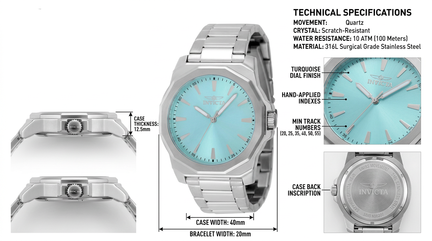 Invicta Speedway Dominus 42 mm Stainless Steel Watch – Quartz, 100 m Water Resistant, Fast UK Delivery
