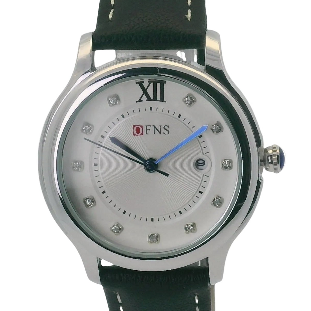 OFNS WS100WLB Elegant Quartz Watch Silver-Tone 35mm