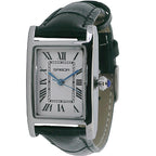 Elegant Samda Metal Watch with Black Leather Strap