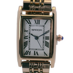 SAMDA WS106WG Elegant "Tank" Ladies Quartz Watch Rose Gold-Tone - 22x25.5mm Rectangular