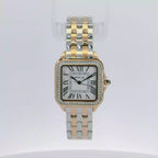 Invicta Angel Vitrine Two‑Tone Square Watch with Crystal Bezel & Roman Dial - Quartz