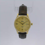 Pafolina Watch Elegant Sapphire Quartz – Classic Gold-Tone & Brown Leather Strap 28 mm
