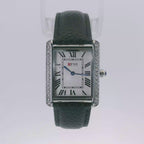 OFNS WS108WLL Elegant "Tank" Large Crystal  Quartz Watch Silver-Tone - 34mm Square