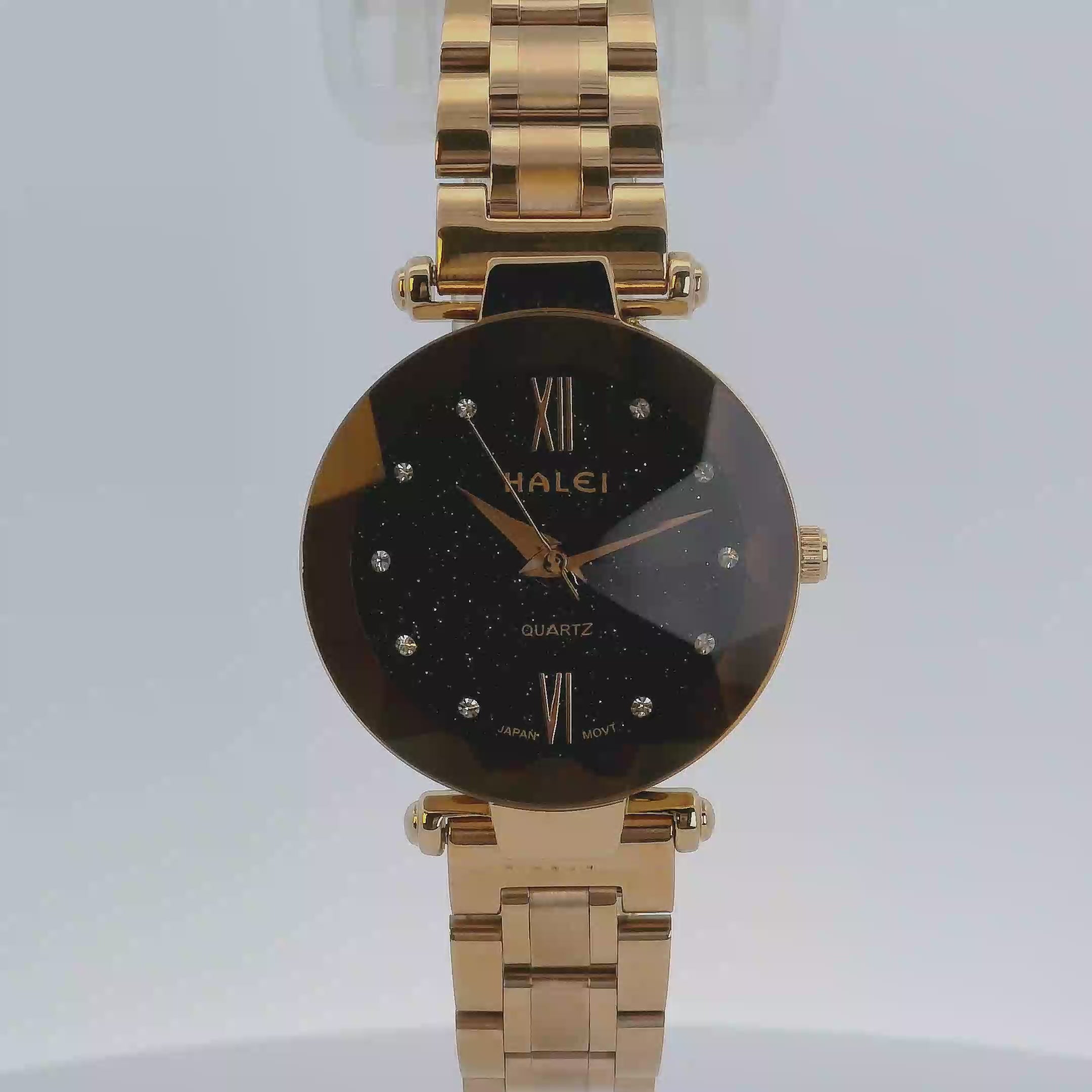 Halei Rose Gold-Tone  Watch Natural Stone Dial Stainless Steel Bracelet