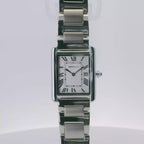 SAMDA WS104SW Elegant "Tank" Large Ladies Quartz Watch Silver-Tone - 27x29mm Rectangular