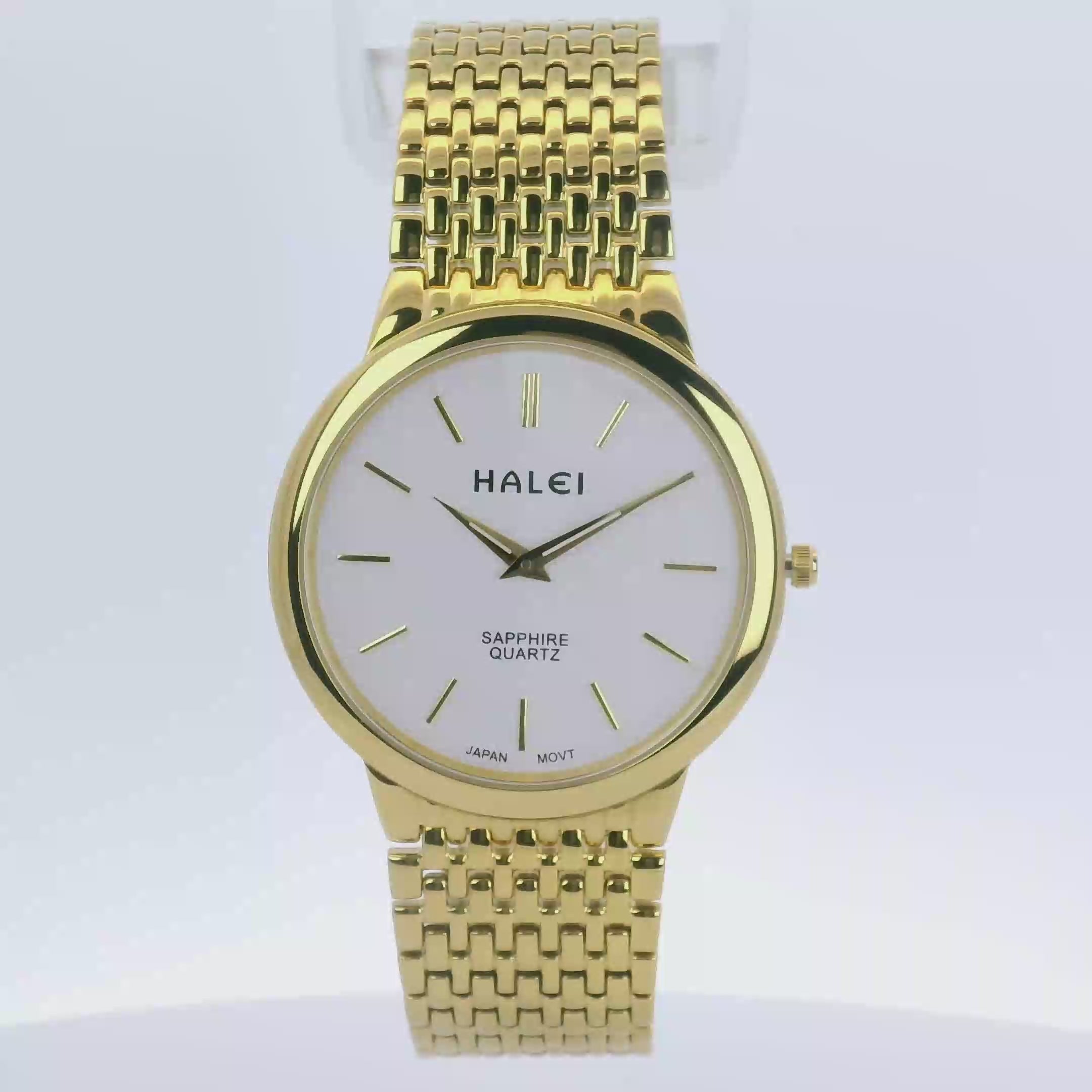 Halei Quartz Japanese Movement Stainless Steel Sapphire Watch 41 mm