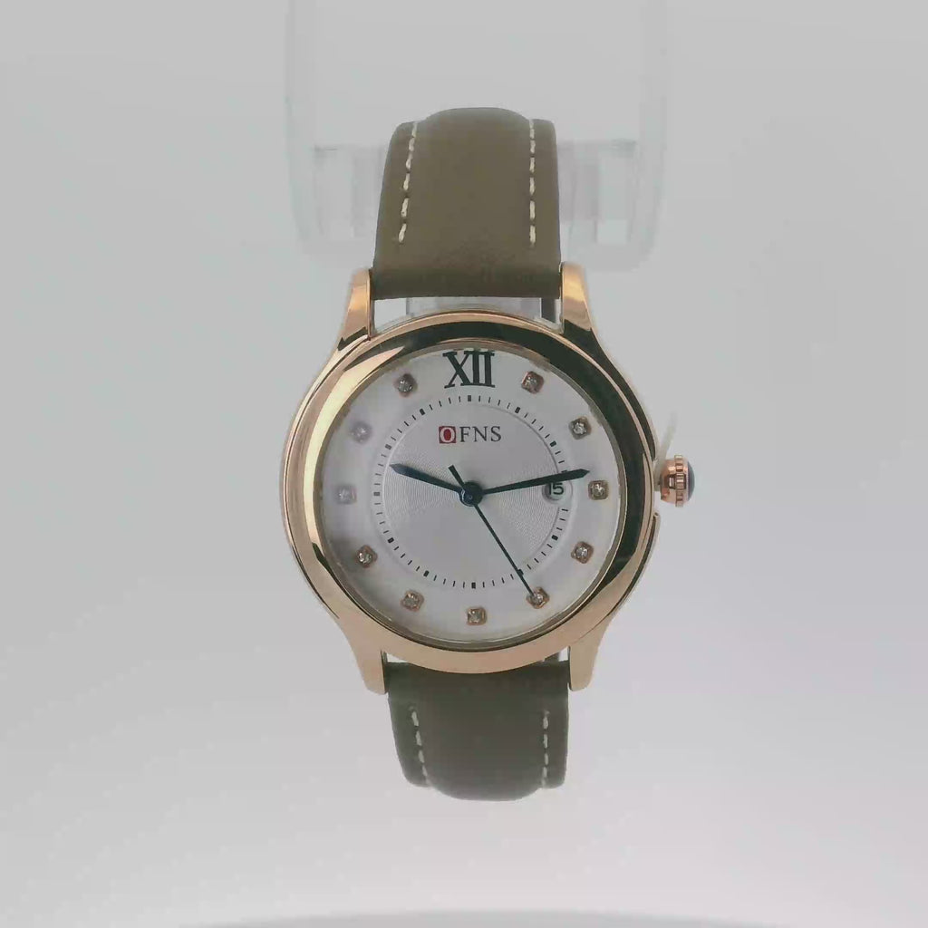 OFNS WS100LM Elegant Ladies Quartz Watch Rose Gold-Tone 35mm