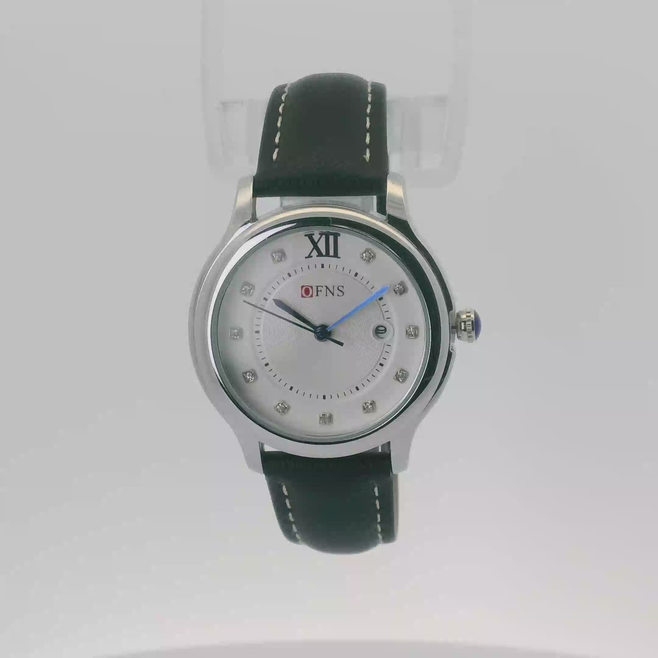 OFNS WS100WLB Elegant Ladies Quartz Watch Silver-Tone 35mm