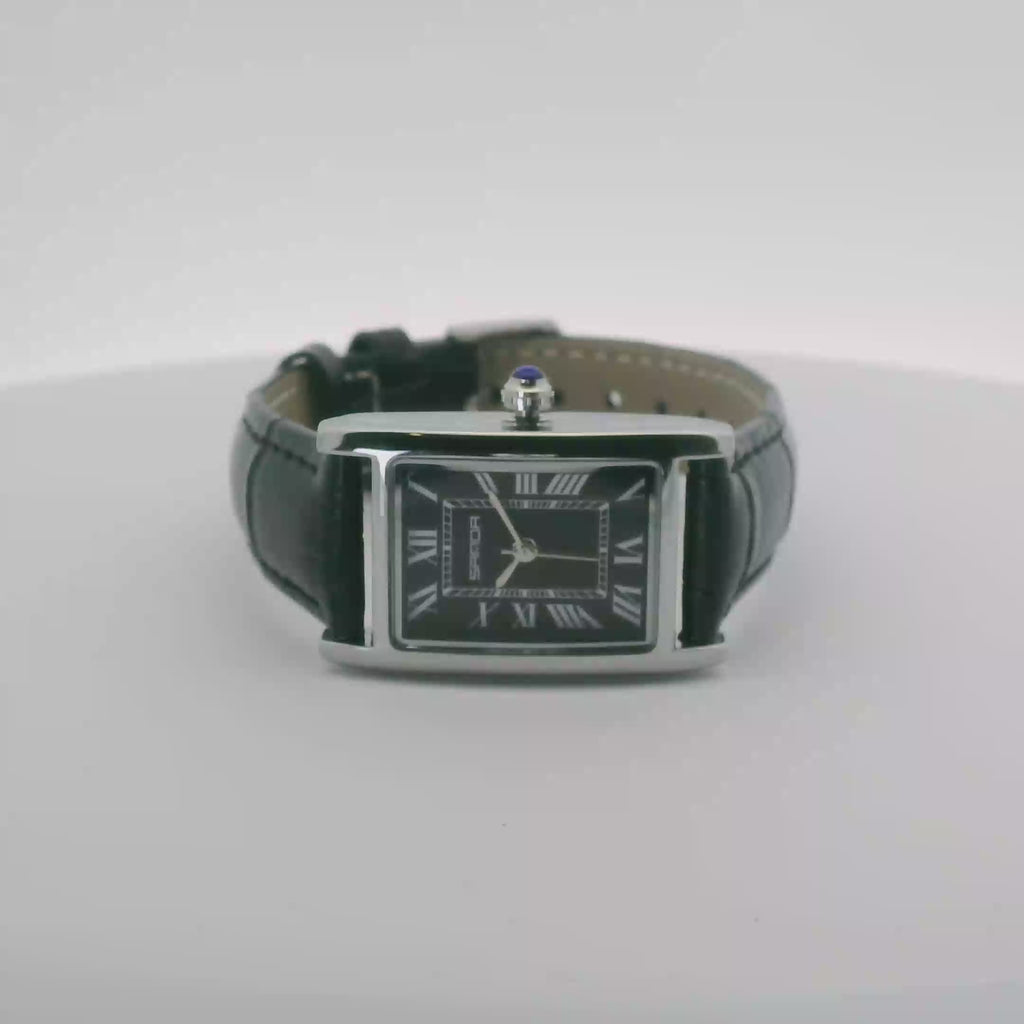 SAMDA WS109LB Elegant "Tank" Ladies Quartz Watch Silver-Tone - 22x25mm