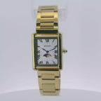 SAMDA WS107G Elegant "Tank" Sun & Moon Ladies Quartz Watch Gold-Tone - 24x31mm Rectangular