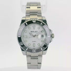 Halei Dive 40 mm Stainless Steel Back Watch – Water‑Resistant, Silver-Tone Bracelet, Fast UK Delivery