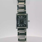 SAMDA WS104SB Elegant "Tank" Ladies Quartz Watch Silver-Tone - 24x31mm Rectangular