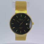 Pafolina Watch Minimalist – Scratch-resistant Sapphire Crystal Black & Gold-Tone Mesh Edition 40mm