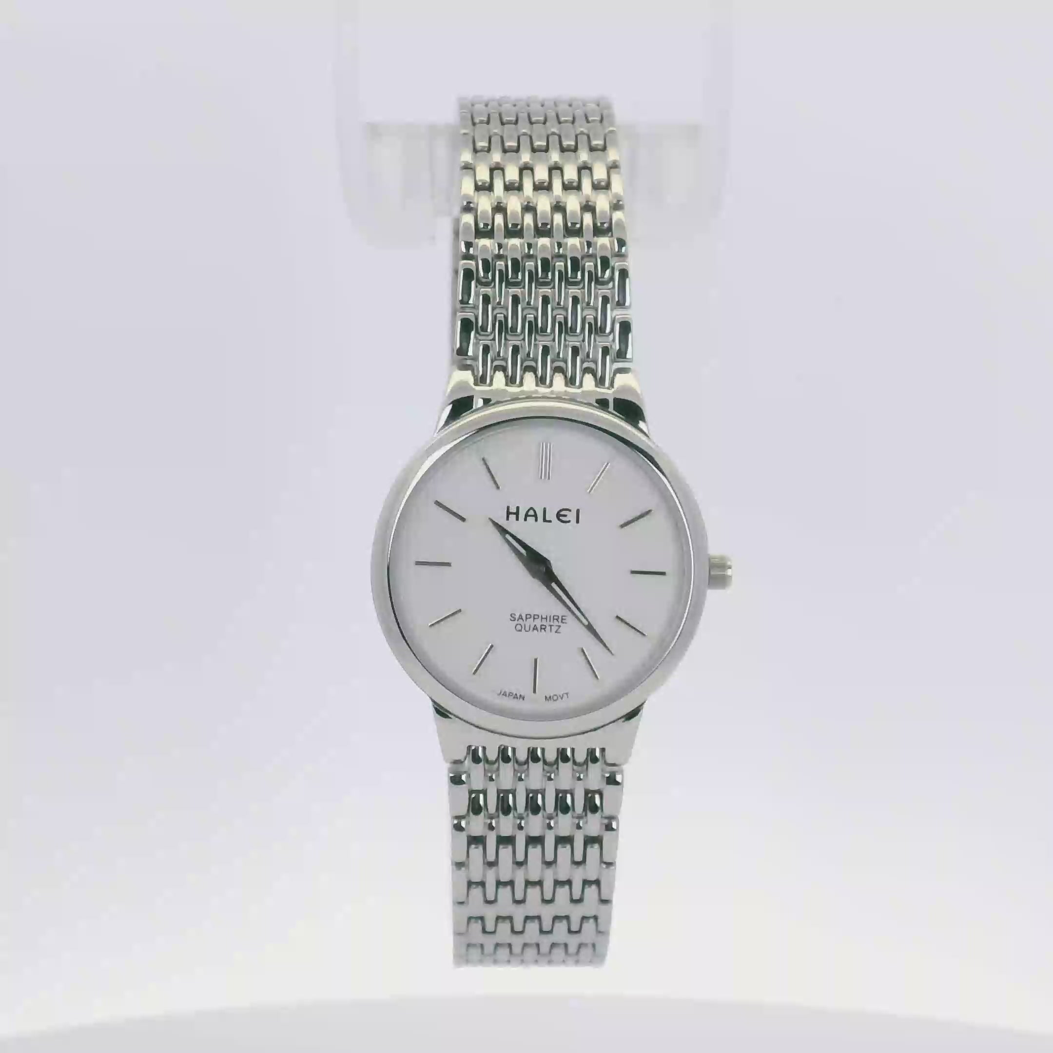 Halei Quartz Japanese Movement Stainless Steel Sapphire Watch 28 mm