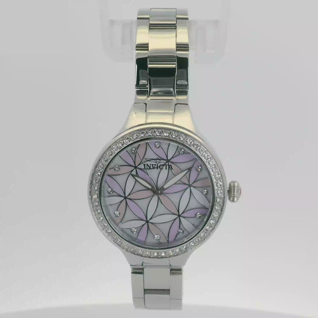 Invicta Wildflower 28823 Elegant Ladies Quartz Watch Silver-Tone - 34mm Round