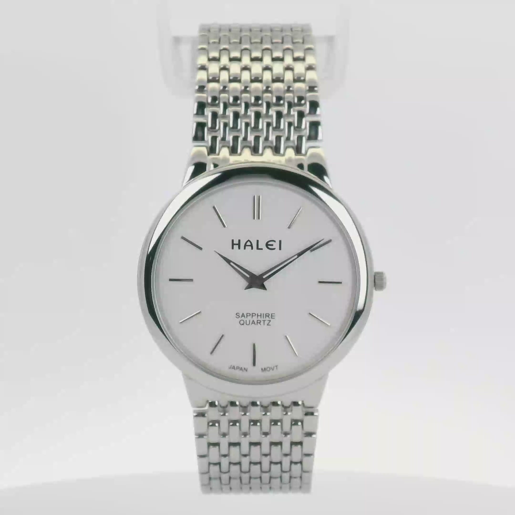 Halei Quartz Japanese Movement Stainless Steel Sapphire Watch 41 mm