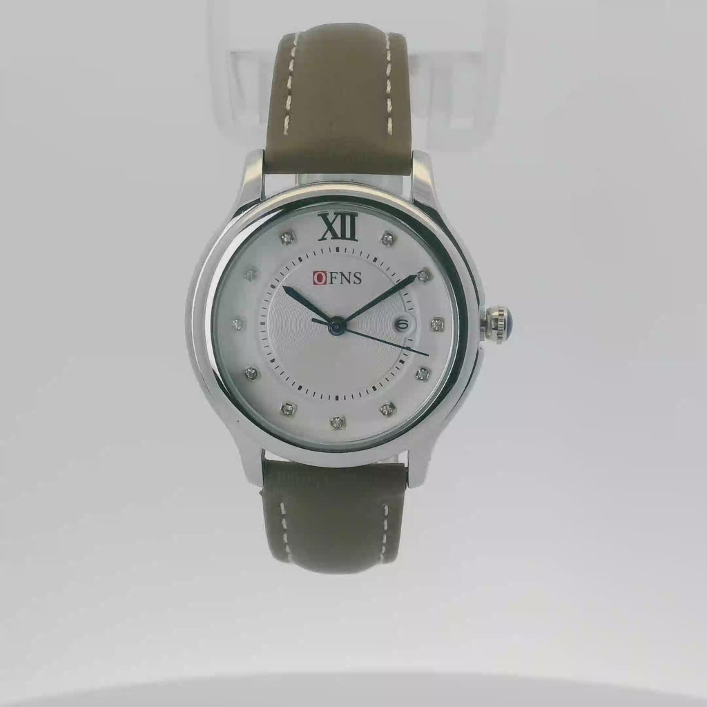 OFNS WS100WLB Elegant Ladies Quartz Watch Silver-Tone 35mm