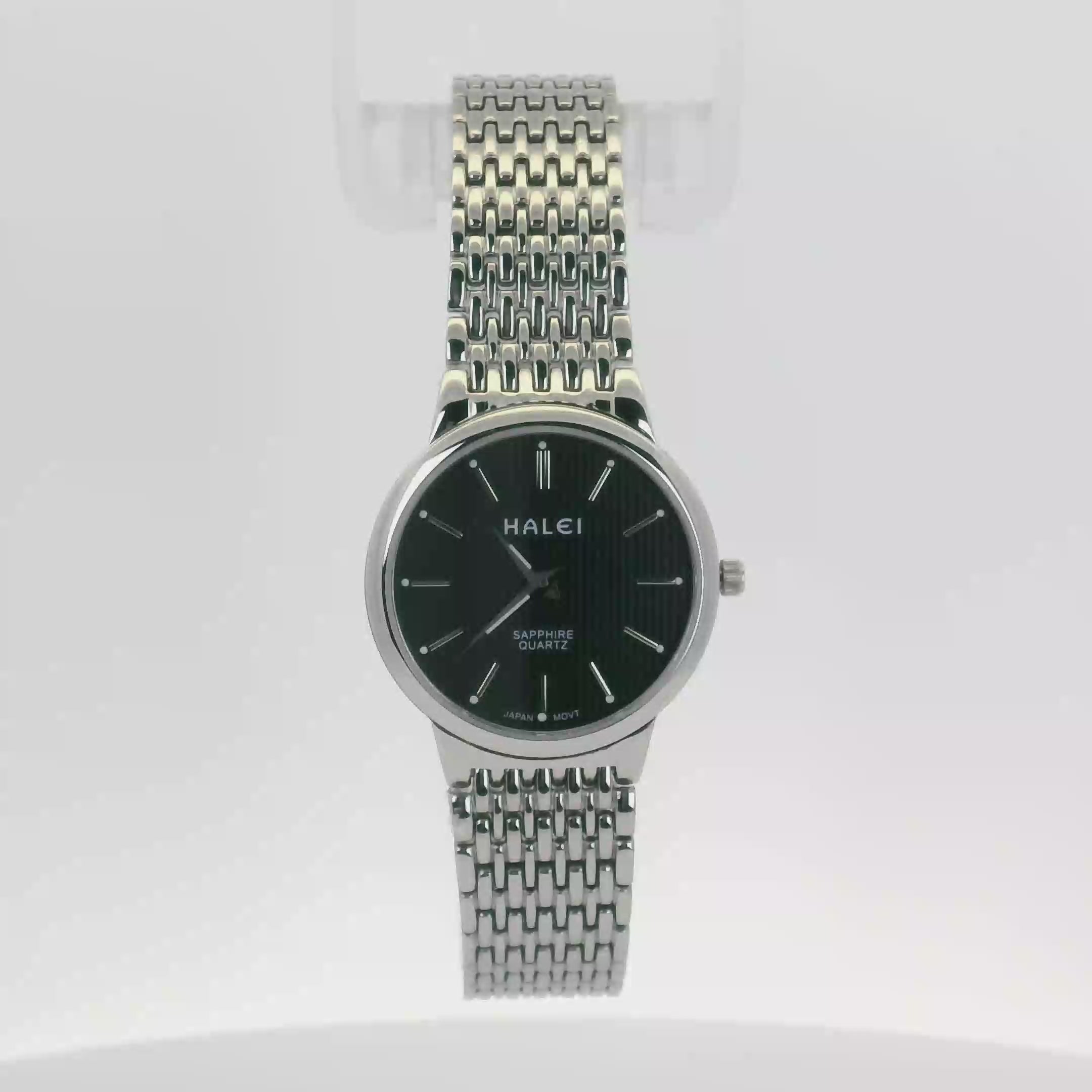 Halei Quartz Japanese Movement Stainless Steel Sapphire Watch 28 mm
